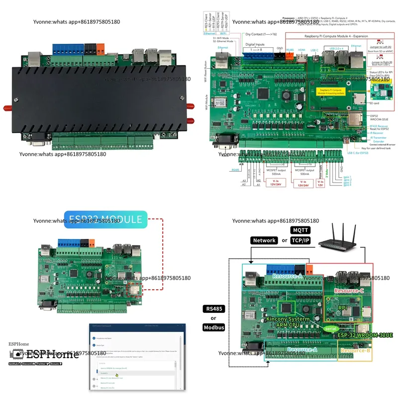 Diy Home Automation Server - KC868-Server Ethernet Wifi RS232 RS485 RF433MHz