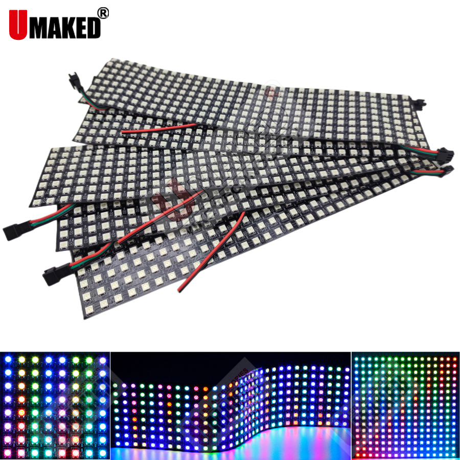 Rgb Led Matrix 8X8 - 2 Buah WS2812B Lampu Panel Fleksibel