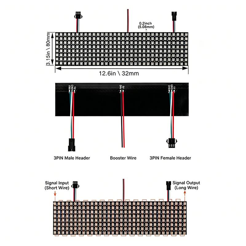Rgb Led Matrix 8X8 - Modul Panel Matriks Piksel Pintar WS2812B
