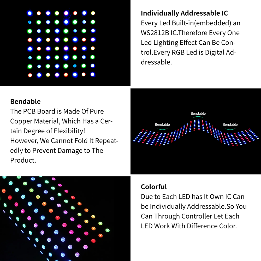 8X8 16X16 8X32 WS2812B Dengan  - Rgb Led Matrix 8X8 ulasan dan harga