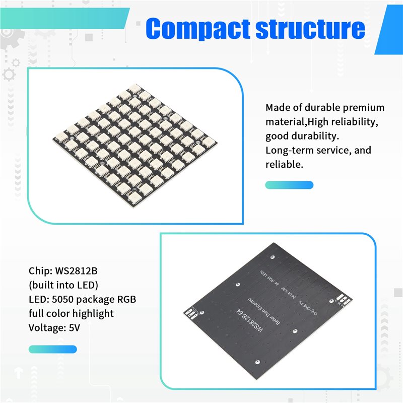 AT82-WS2812 LED 5050 RGB 8X8 L - Rgb Led Matrix 8X8 ulasan dan harga