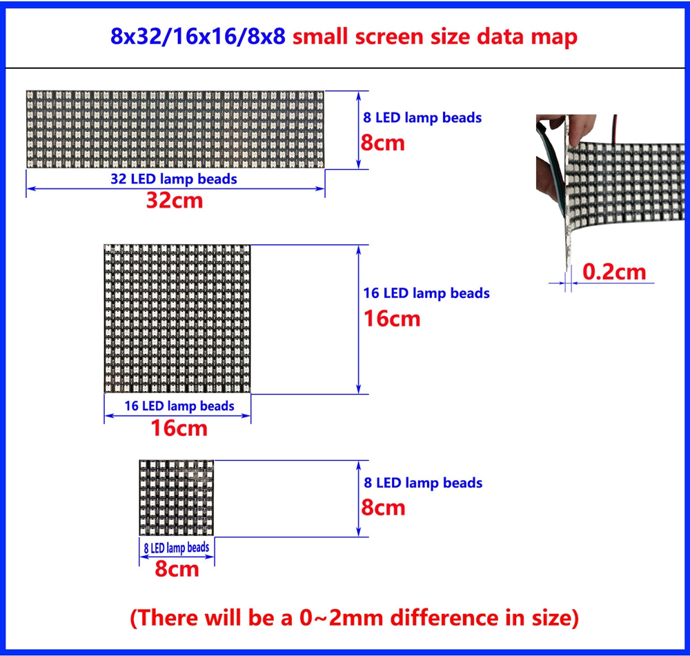 DC5V WS2812B 8*8 16*16 8*32 Pa - Rgb Led Matrix 8X8 ulasan dan harga