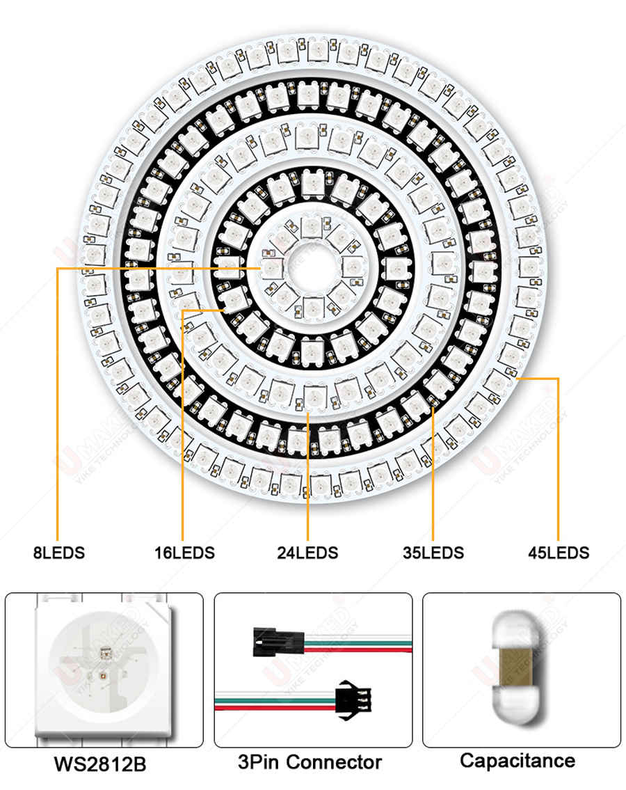 2 Buah WS2812B Lampu Panel Fle - Rgb Led Matrix 8X8 ulasan dan harga