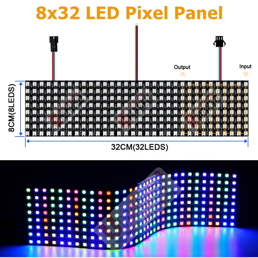 2 Buah WS2812B Lampu Panel Fle - Rgb Led Matrix 8X8 ulasan dan harga